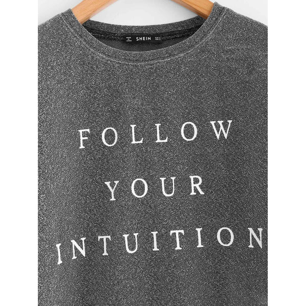 Drop Shoulder Pearl Beading Glitter T-shirt
